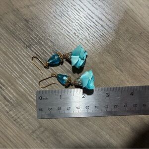 Elegant Blue and Gold Drop Earrings